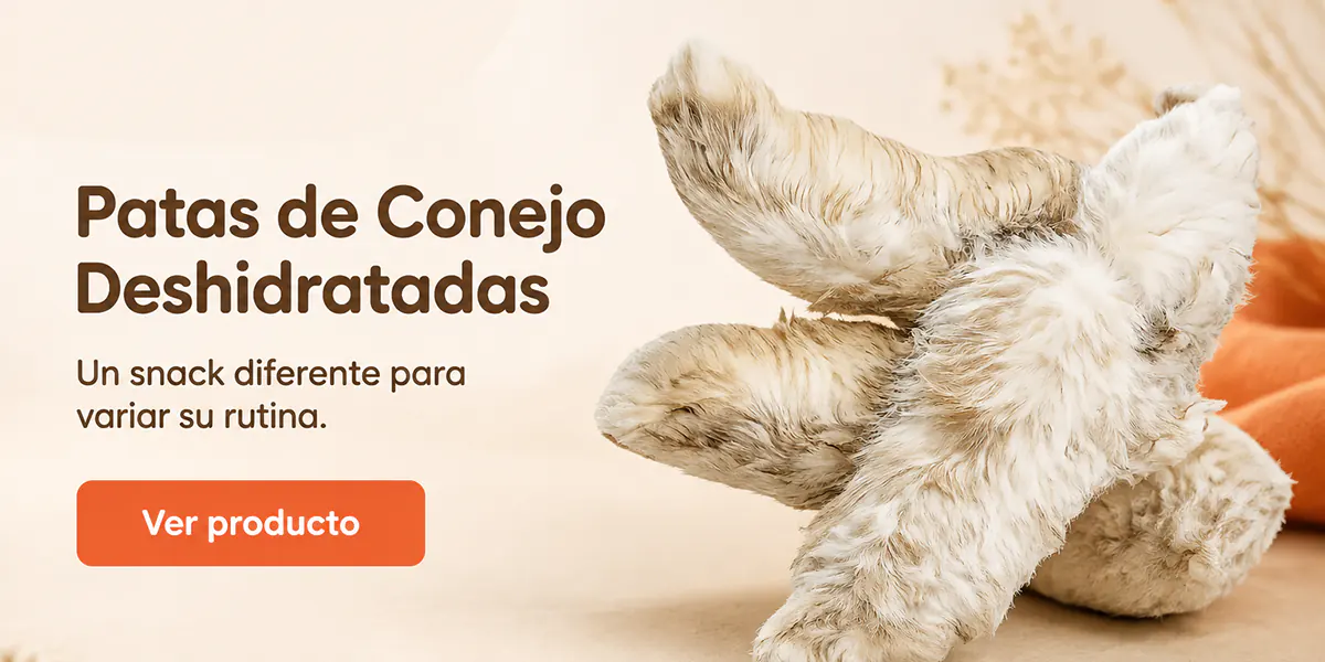 Patas de conejo deshidratadas ÑomÑom, snack natural para perros elaborado en Costa Rica