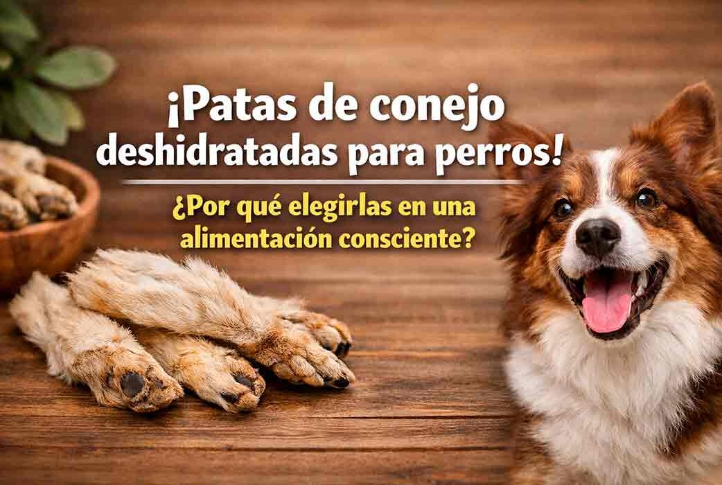 Patas de conejo deshidratadas para perros dentro de una alimentación consciente
